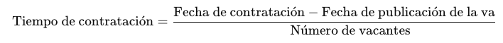 Como Calcular el kpi del tiempo de contratación